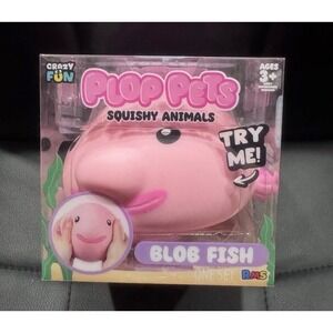 RMS Plop Pets Squishy Animals Blob Fish Pink Squeeze Stretch Fidget Toy New
